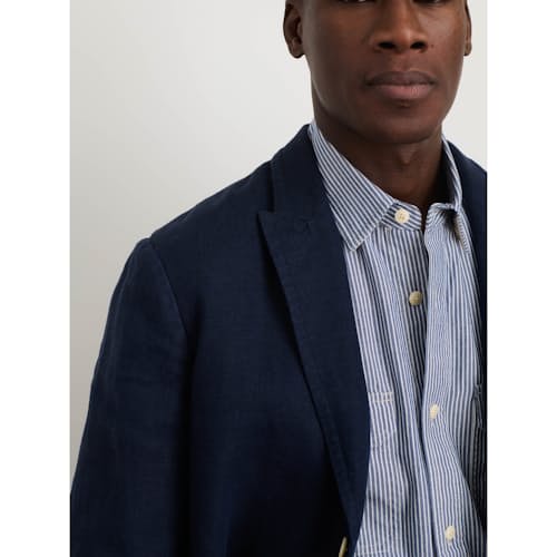 on model image of Mercer Cotton Linen Blazer