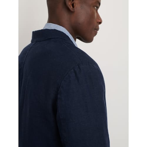 on model image of Mercer Cotton Linen Blazer