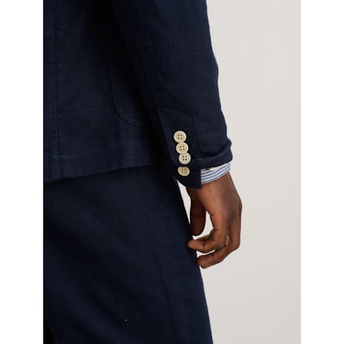 on model image of Mercer Cotton Linen Blazer