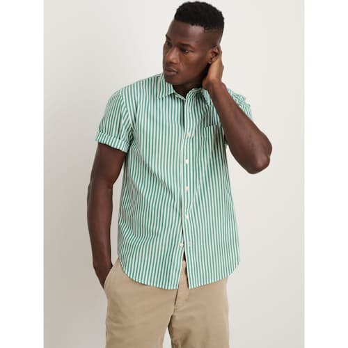 laydown image of Short Sleeve Stripe Mill Shirt