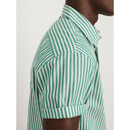 laydown image of Short Sleeve Stripe Mill Shirt