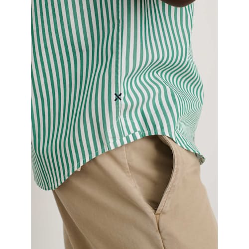 laydown image of Short Sleeve Stripe Mill Shirt