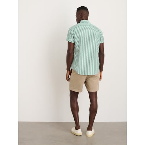 laydown image of Short Sleeve Stripe Mill Shirt