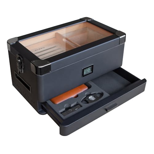 laydown image of Military Glass Top Cigar Humidor