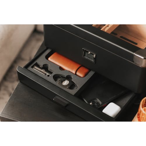 laydown image of Military Glass Top Cigar Humidor