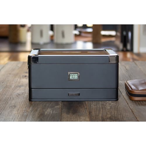 laydown image of Military Glass Top Cigar Humidor