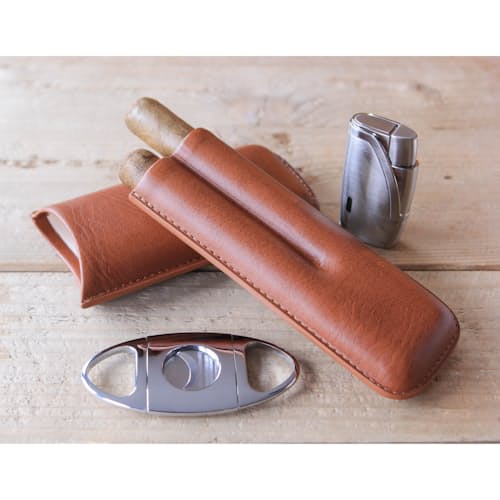 laydown image of Two-Cigar Travel Case