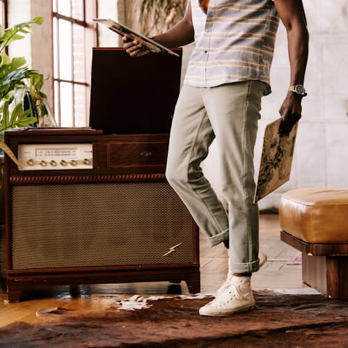 lifestyle image of Stretch Terry 5-Pocket Pant
