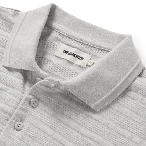 laydown image of The Vintage Jacquard Polo Shirt