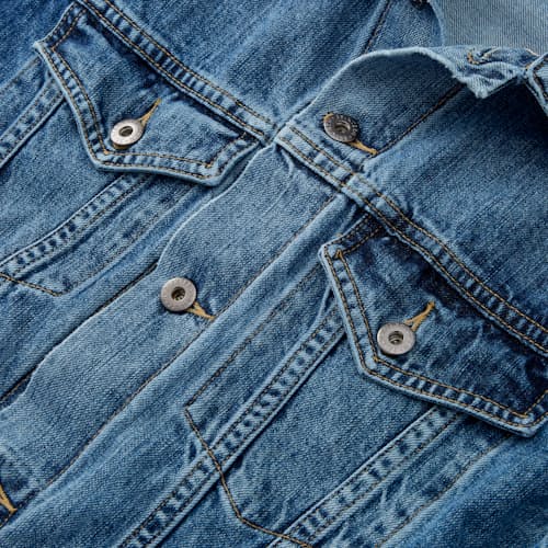 lifestyle image of Stonewashed Denim Trucker Jacket