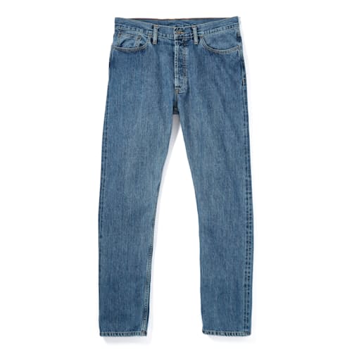 laydown image of Classic Tapered Selvedge Denim Jeans