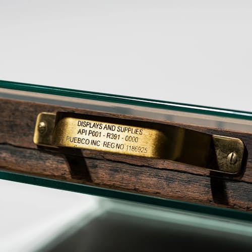 lifestyle image of Glass Display Case with Vintage Drawer