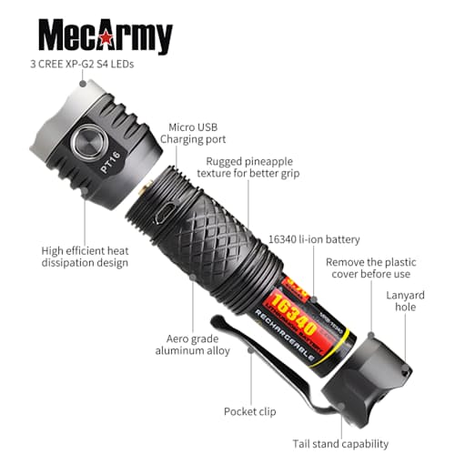 laydown image of Micro LED Flashlight