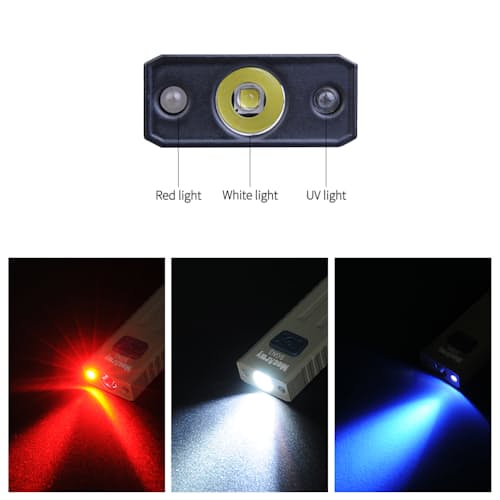 laydown image of White+Red+UV Micro Flashlight