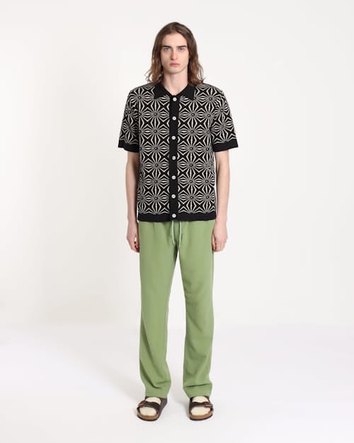 on model image of Zigger Polo Cardigan