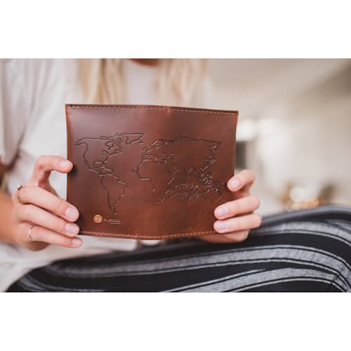 laydown image of Leather Travel Wallet