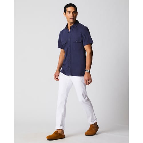 laydown image of Hemp Cotton Knit Short Sleeve Shirt