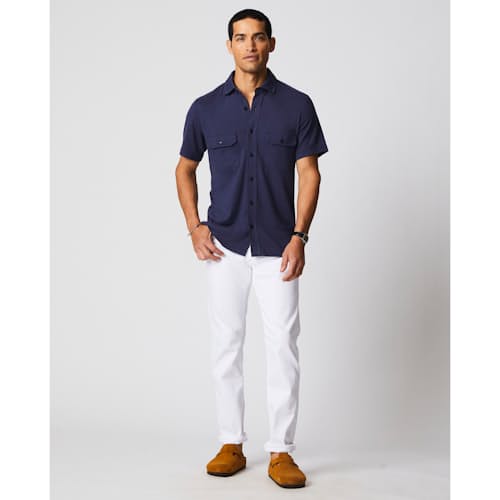 laydown image of Hemp Cotton Knit Short Sleeve Shirt