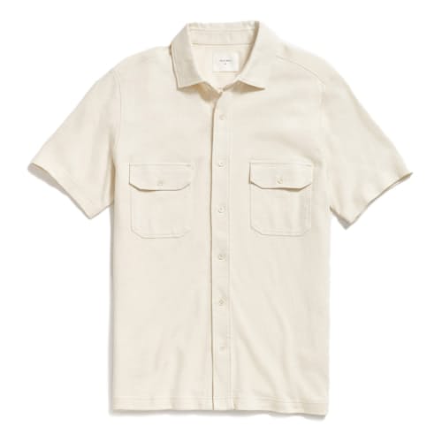 laydown image of Hemp Cotton Knit Short Sleeve Shirt