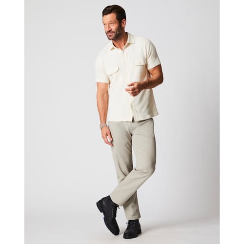 laydown image of Hemp Cotton Knit Short Sleeve Shirt