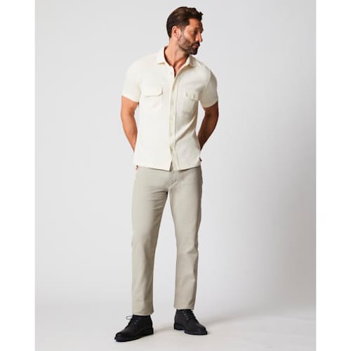 laydown image of Hemp Cotton Knit Short Sleeve Shirt