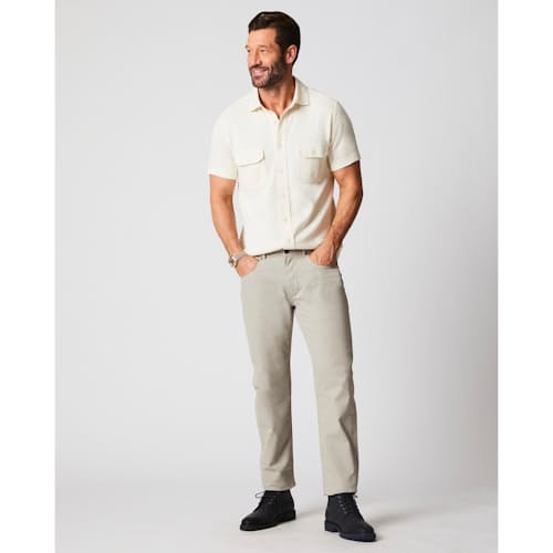laydown image of Hemp Cotton Knit Short Sleeve Shirt