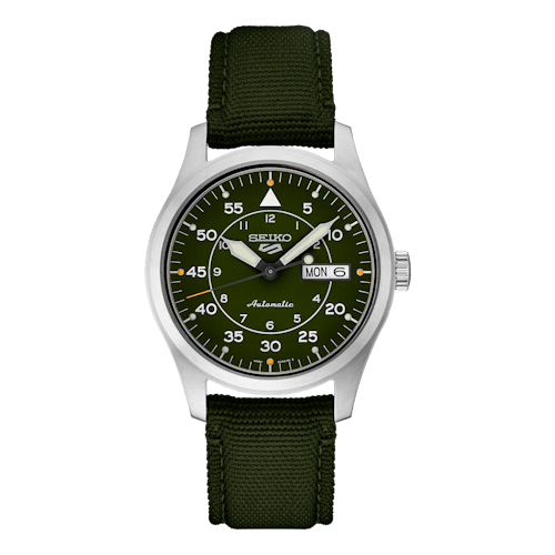 laydown image of Seiko 5 Sport Automatic Field Watch - SRPH29
