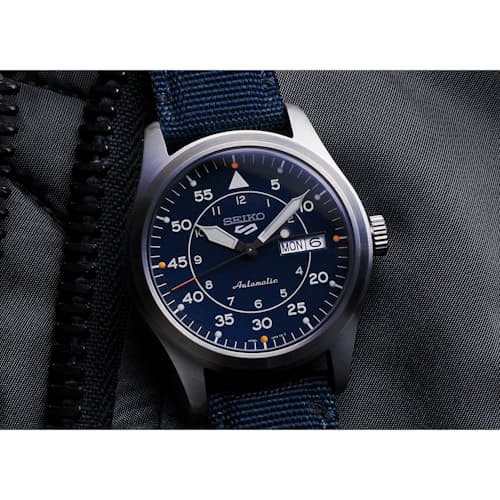 laydown image of Seiko 5 Sport Automatic Field Watch - SRPH31