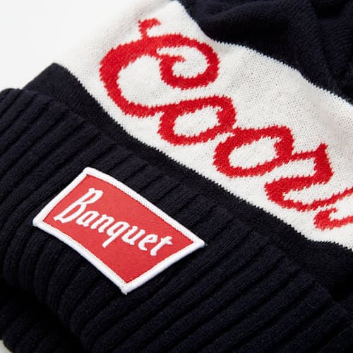 laydown image of Banquet Pom Beanie