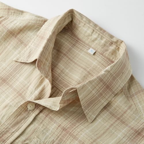 laydown image of Washed Madras Workshirt