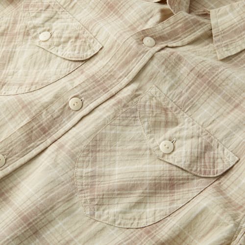 lifestyle image of Washed Madras Workshirt