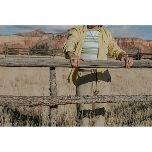 lifestyle image of Tencel Pearl Snapshirt