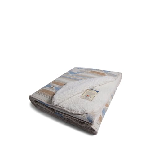 laydown image of Doug Good Feather Recycled High Pile Fleece Blanket