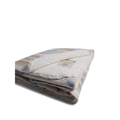 laydown image of Doug Good Feather Recycled High Pile Fleece Blanket