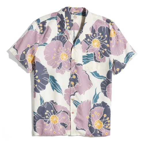 laydown image of Floral Resort Linen Shirt