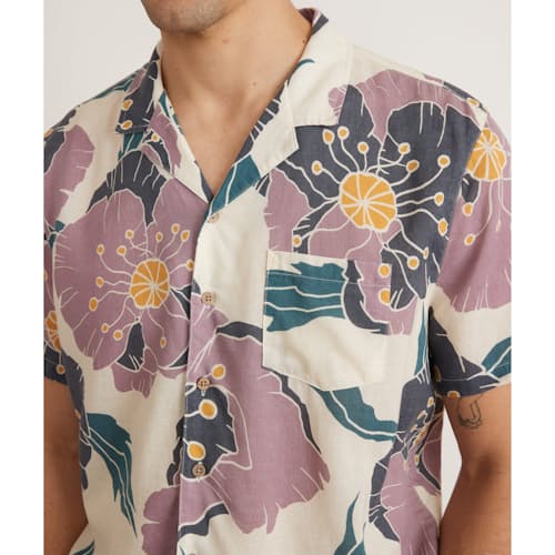 laydown image of Floral Resort Linen Shirt