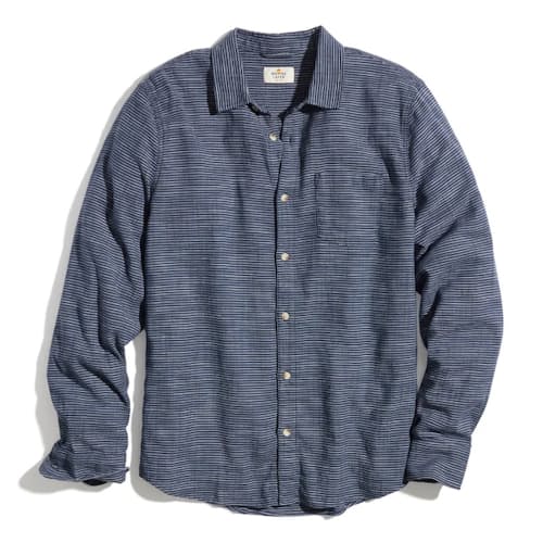 laydown image of Simple Stripe Selvage Shirt