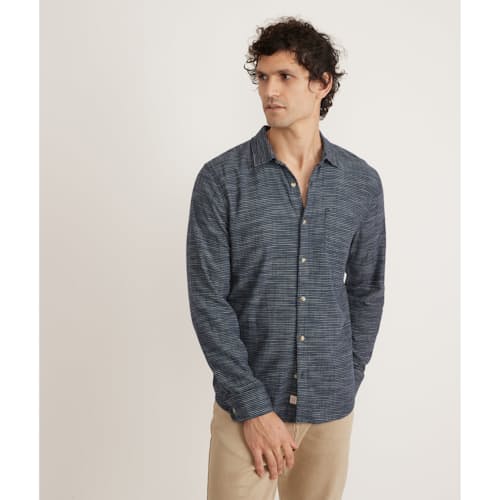 laydown image of Simple Stripe Selvage Shirt