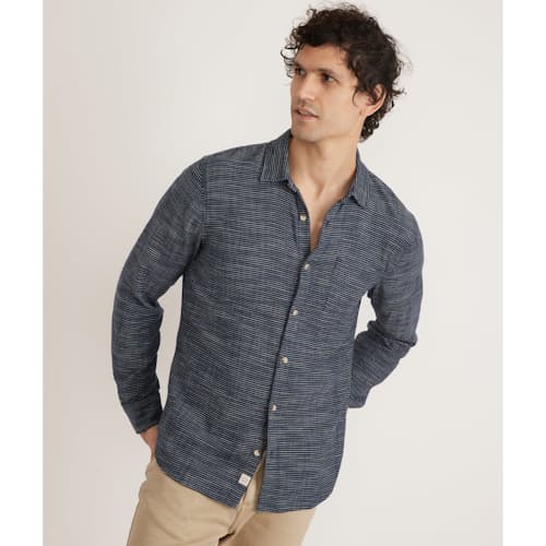 laydown image of Simple Stripe Selvage Shirt