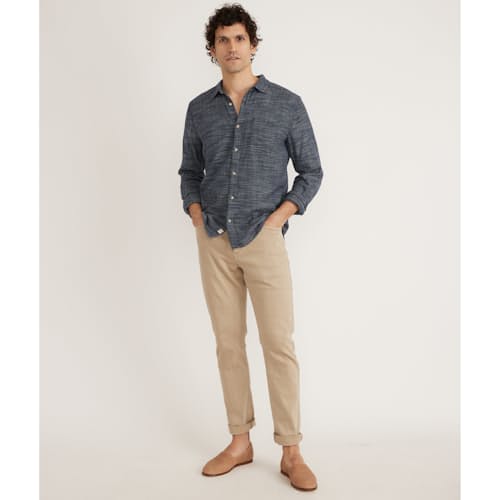 laydown image of Simple Stripe Selvage Shirt
