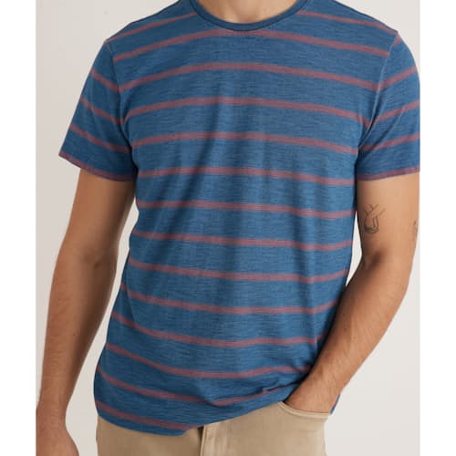 laydown image of Indigo Stripe T-Shirt