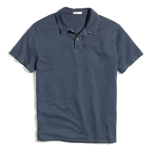 laydown image of Lassen Heavy Slub Short Sleeve Polo