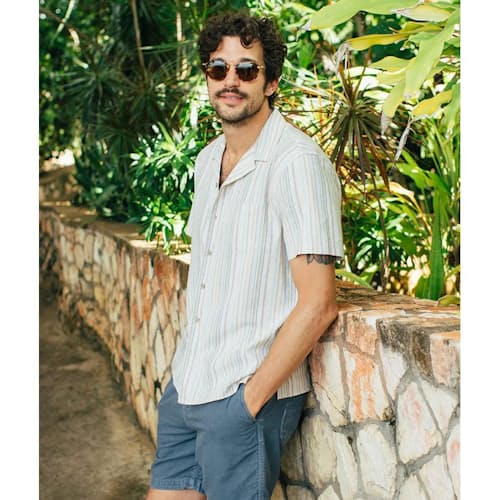 laydown image of Resort Vertical Stripe Hemp Stripe