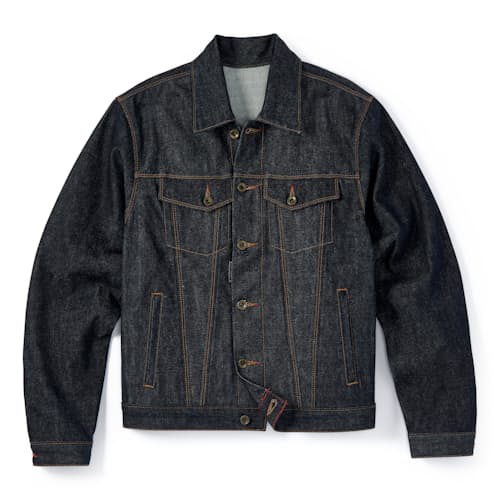laydown image of American Selvage Denim Jacket - Exclusive