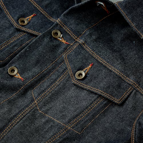 lifestyle image of American Selvage Denim Jacket - Exclusive