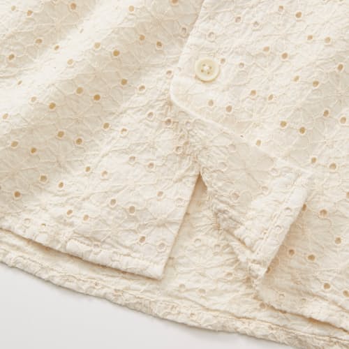 laydown detail image of Floral Eyelet Short Sleeve Shirt
