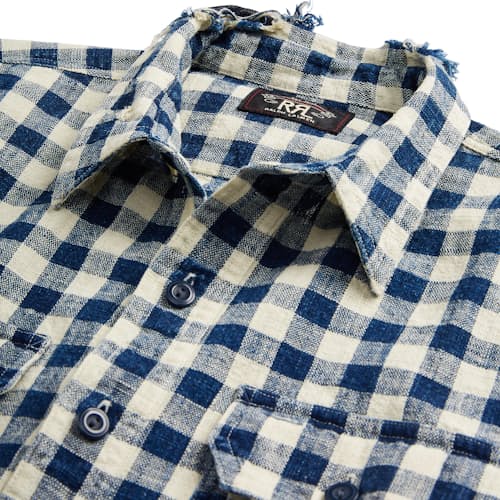 laydown image of Canvas Check Illinois Workshirt