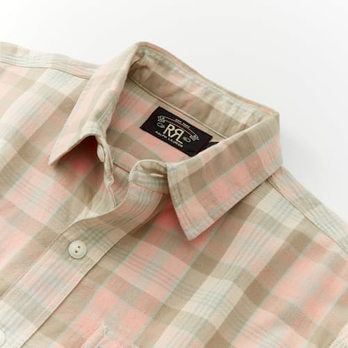 laydown image of Canvas Plaid Farrell Workshirt