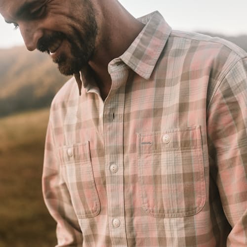 lifestyle image of Canvas Plaid Farrell Workshirt