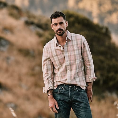 lifestyle image of Canvas Plaid Farrell Workshirt